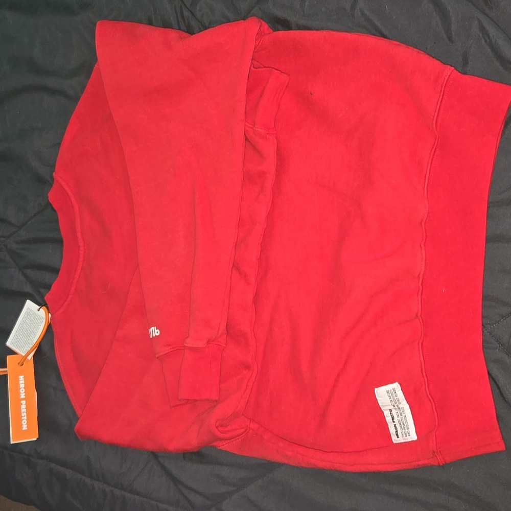 NWT Heron Preston Vibrant Red Crewneck Sport Sweatshirt Size S - Picture 9 of 11